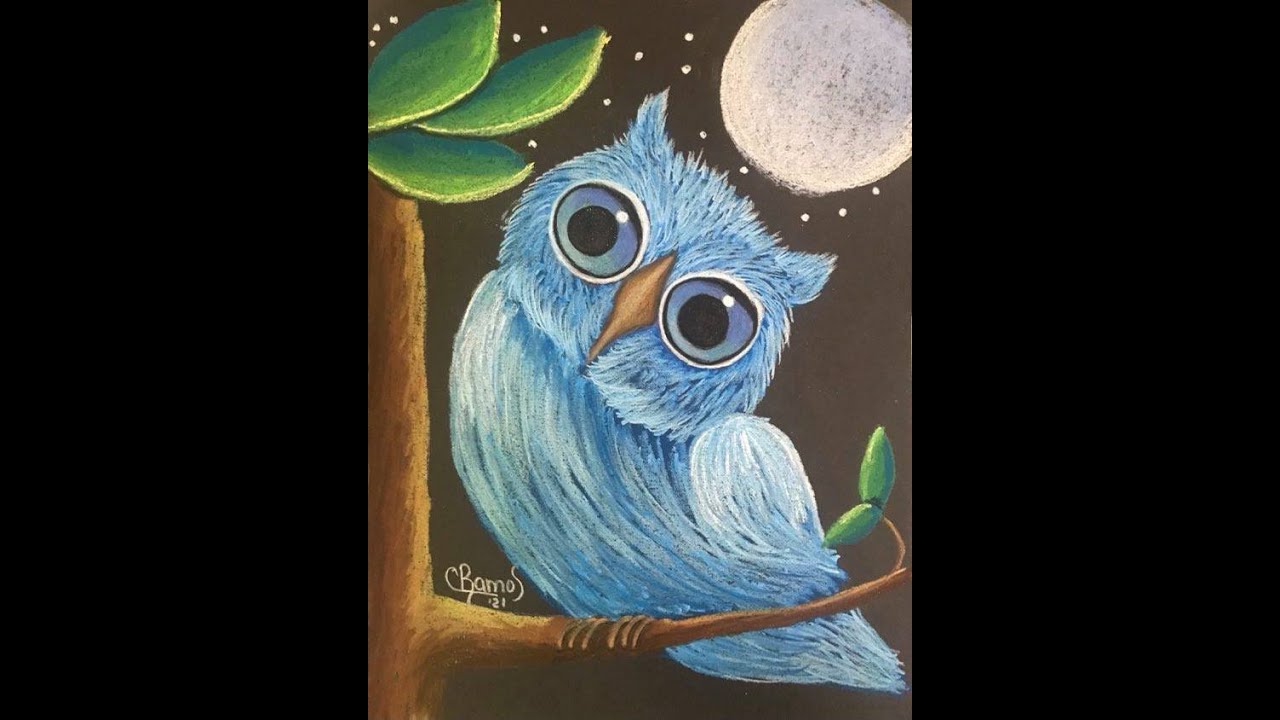 COMO PINTAR UN BUHO - TIZAS PASTEL - YouTube