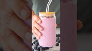 The blueberry cottage cheese smoothie is creamy, high protein.  #cooklovers #easyrecipes #foodshorts