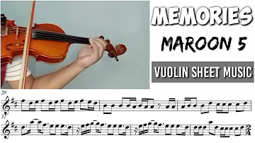 Free Sheet || Memories - Maroon 5 || Violin Sheet Music