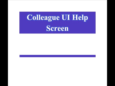 Ellucian Colleague UI Help Screen Feature