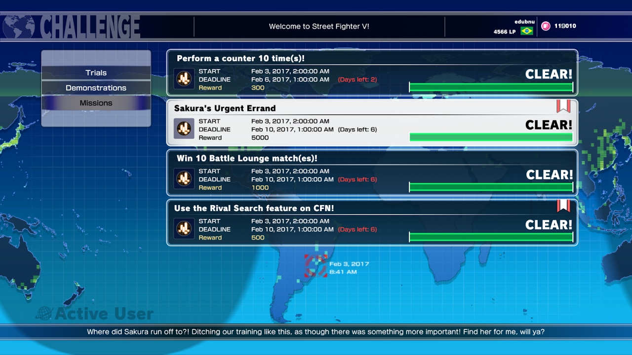 Sakura's Urgent Errand - Street Fighter V mission (6800 Fight Money)