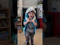 He has been wearing it for several days😂🦖#dinosaurtoys #dinosaurskeleton #donosaur