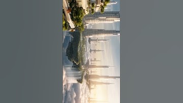 Futuristic Floating City Above the Clouds ☁️🏙 (AI Sci-Fi Short) #VolcanoShort #surrealvideo