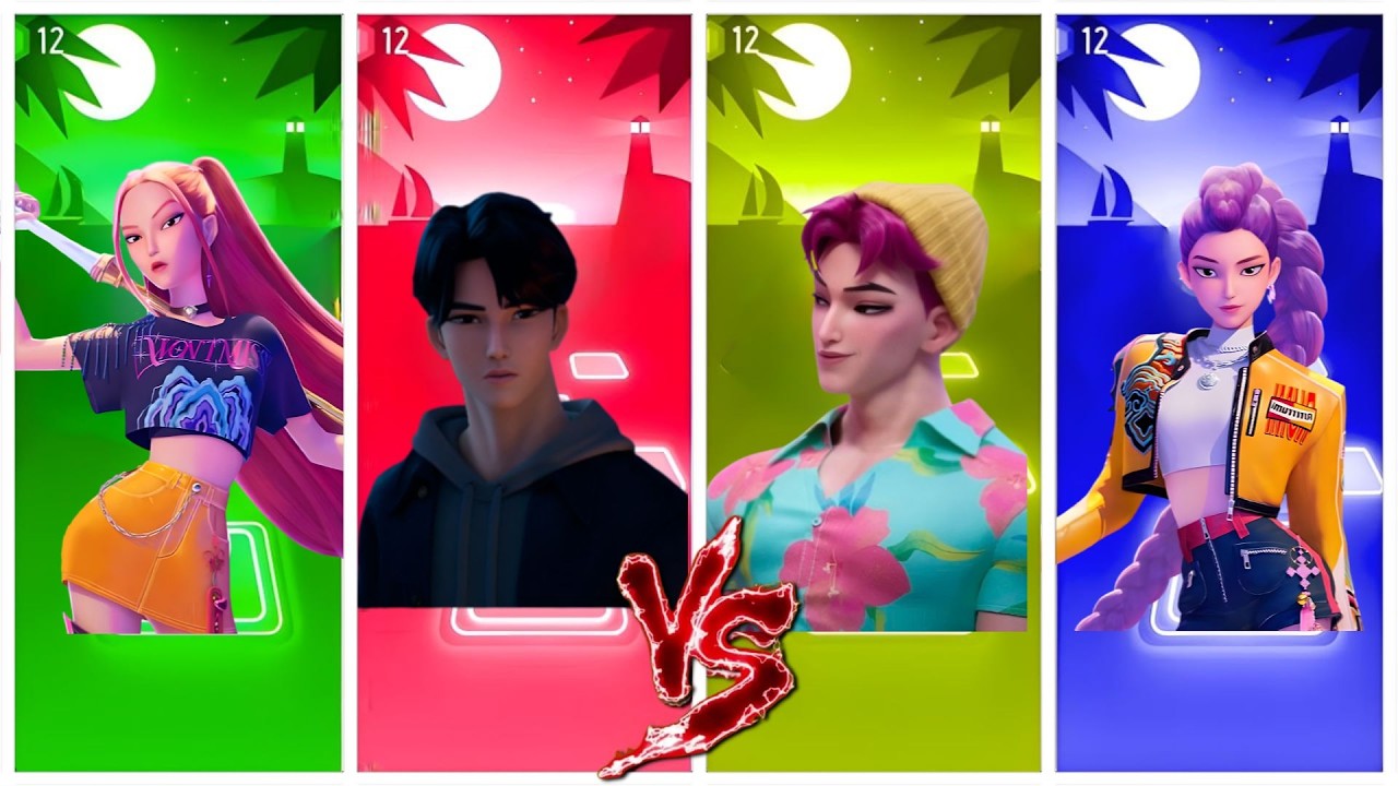 KPop Demon Hunters _ The saja Boys first meeting - Coffin Dance Song TILES HOP