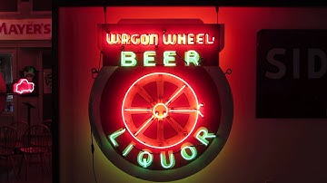 Animated Wagon Wheel Beer Sign