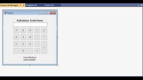 Program Kalkulator Menggunakan Visual Studio