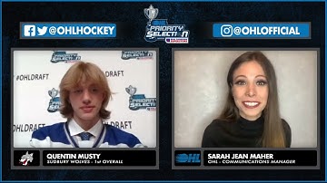 #OHLDraft Introductions: Quentin Musty (Sudbury Wolves) 1st Overall
