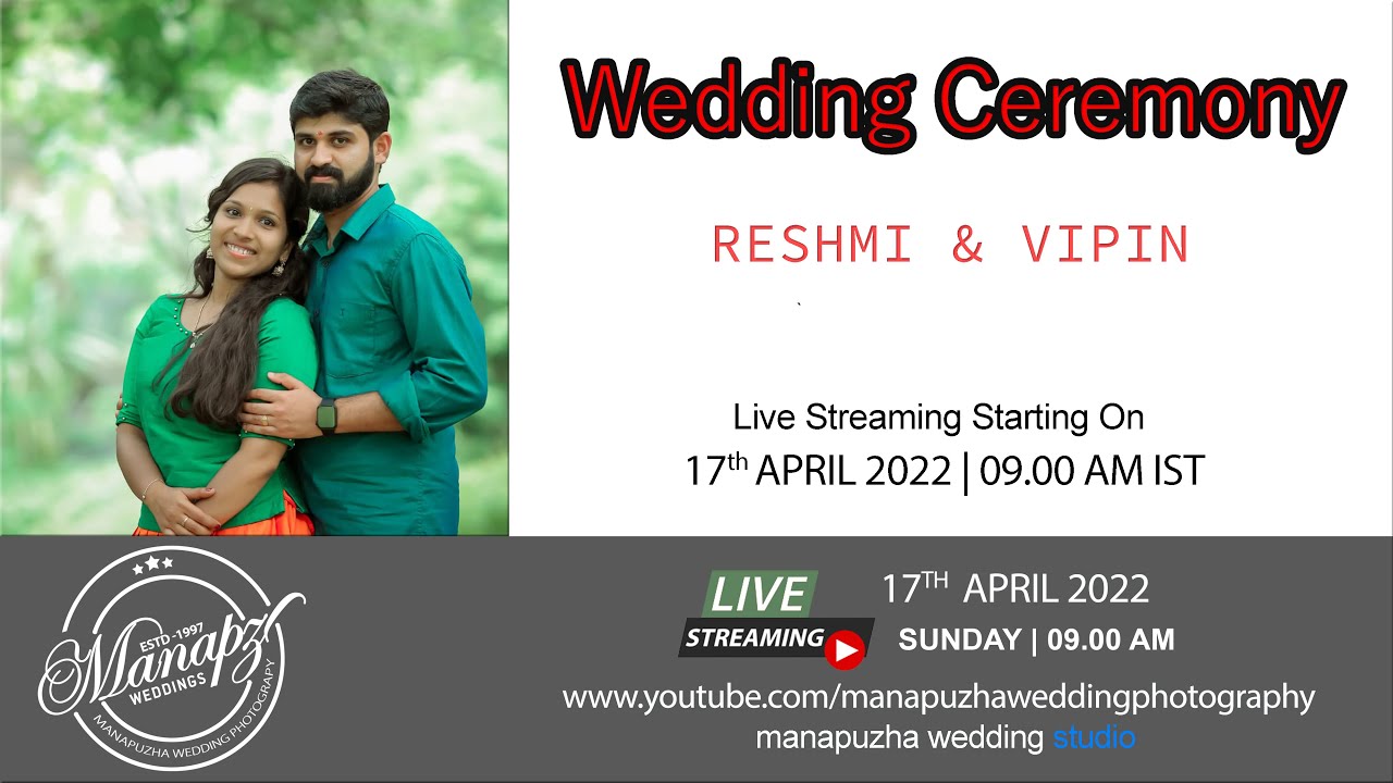 WEDDING CEREMONY || RESHMI & VIPIN || LIVE STREAMING