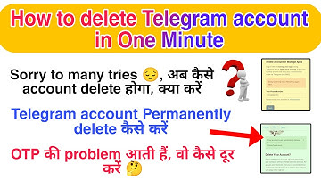 How to delete telegram account permanently | Sorry too many tries. please try again later telegram