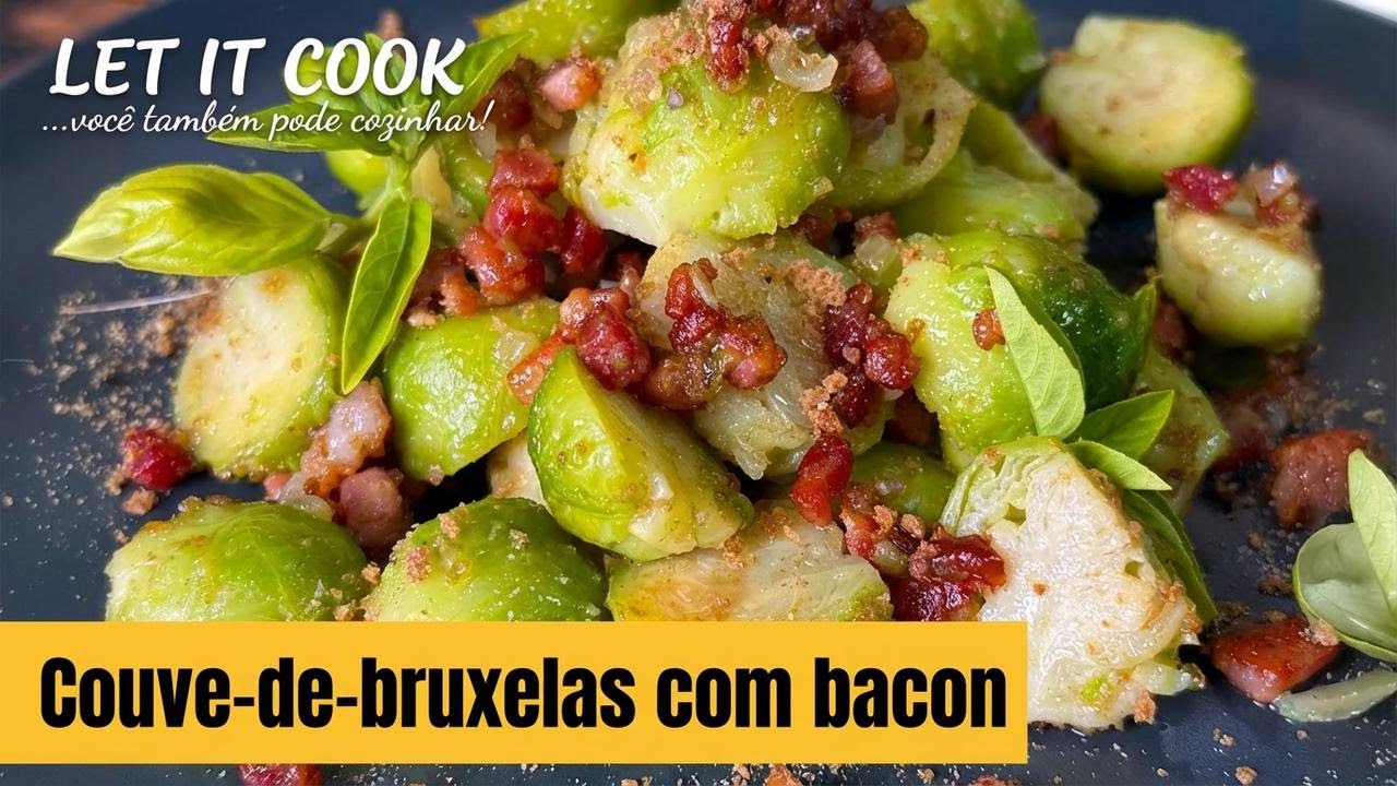 Couve-de-bruxelas fatiada feita de um jeito diferente