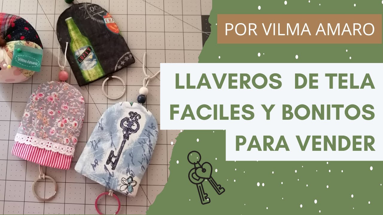 LLAVERO DE TELA con PATRONES IDEAL PARA VENDER - KEYCHAIN POCKET - lo cosemos paso a paso