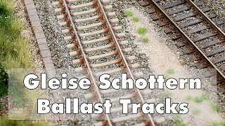 How to ballast HO modelrailway tracks with concrete sleepers [ENG SUB]