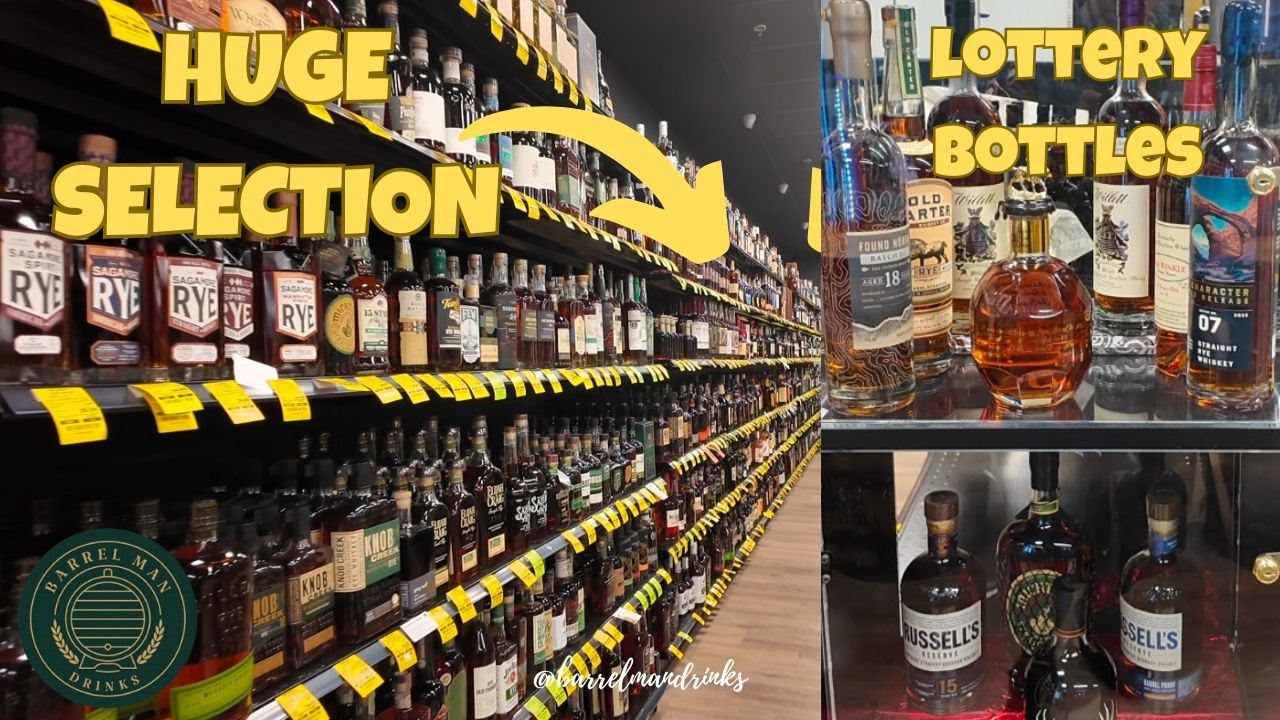 Огромный выбор виски в магазине Barrel Bodega в Хагерстауне, штат Мэриленд.