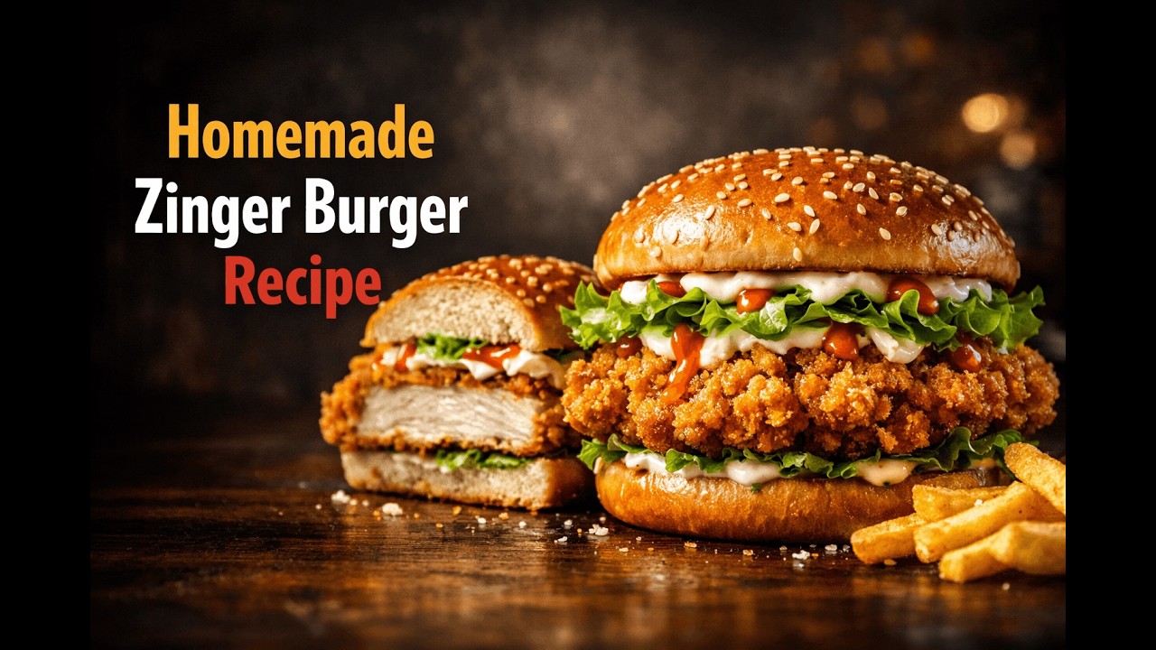 Homemade Zinger Burger Recipe| Crispy Chicken Burger| Easy Cooking Recipes