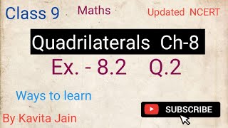 Class 9 Maths chapter -8 |  Quadrilaterals | Ex.8.2, Q.2 | 2023 |