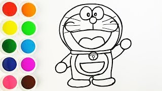 Dibuja y Colorea a Doraemon de Arco Iris - Dibujos Para Niños - Learn Colors / FunKeep