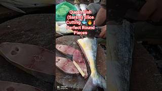 Queen Fish (Saram) Slice Cutting 🐟🔥 #QueenFish #FishSlice #FishCutting #SeafoodShorts #KnifeSkills
