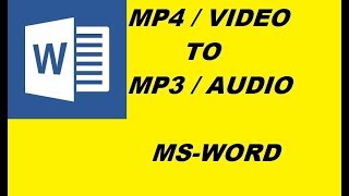How convert video/mp4 into mp3/audio ||convert video into audio