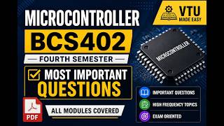 BCS402 Microcontrollers | Most Important Questions PDF | VTU 2026