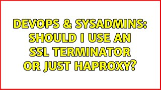DevOps & SysAdmins: Should I use an ssl terminator or just haproxy? (2 Solutions!!)