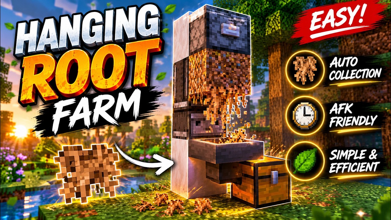How to get UNLIMITED Hanging Roots in Minecraft Survival - YouTube