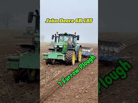John Deere 6R 185 with 7 Furrow Plough
