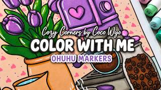 Color with Me ASMR Cozy Corners by Coco Wyo using Ohuhu Markers