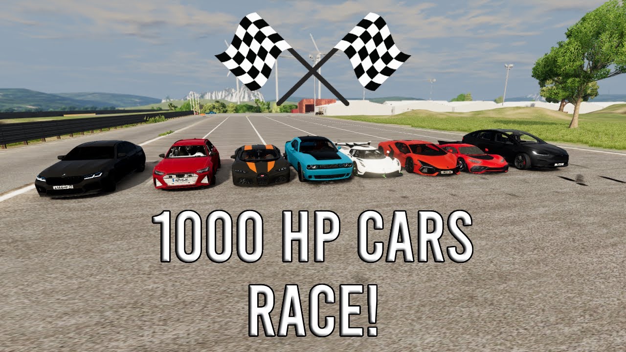 1000HP Cars RACE IN BEAMNG Drive! - YouTube