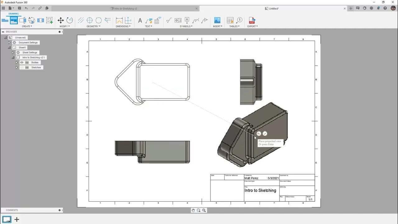 Create a technical drawing YouTube