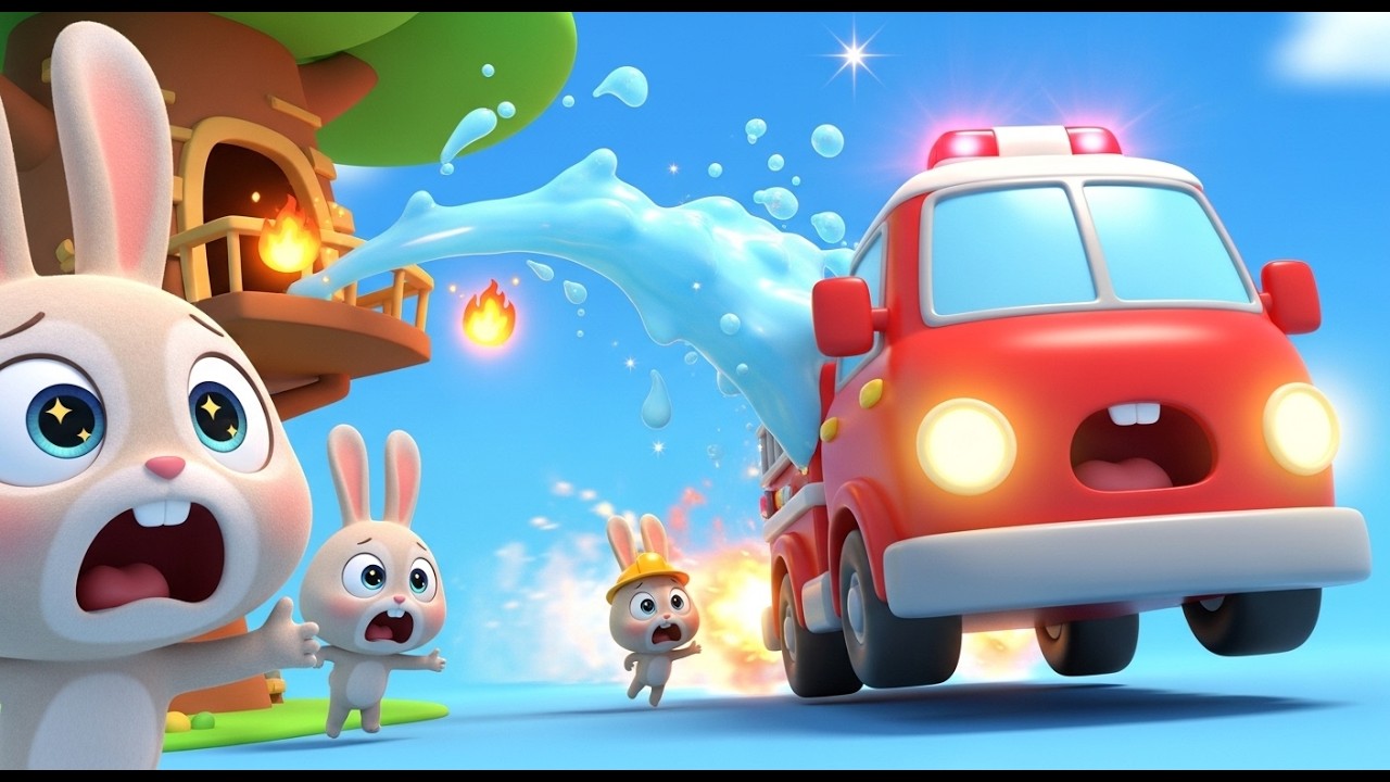 Fire in Bunny’s Treehouse! 🔥😨 Rabbit Family Adventure | Kids Cartoon