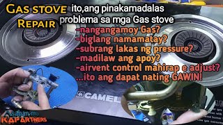 Gas stove Common problem|nanganganoy Gas|subrang Dilaw ng Apoy at biglang mamatay mahirap e control