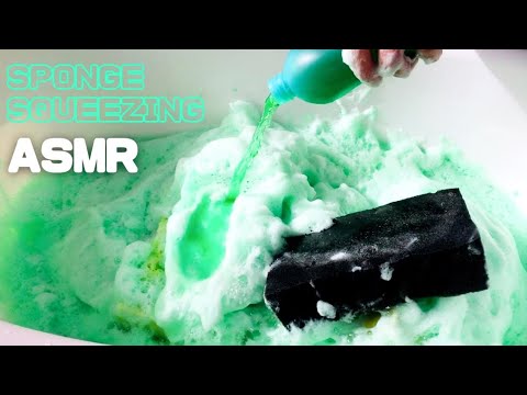 【ASMR】Green sopy suds × Some sponges🧼Part.1🧼石鹸のもったっりした泡がよき