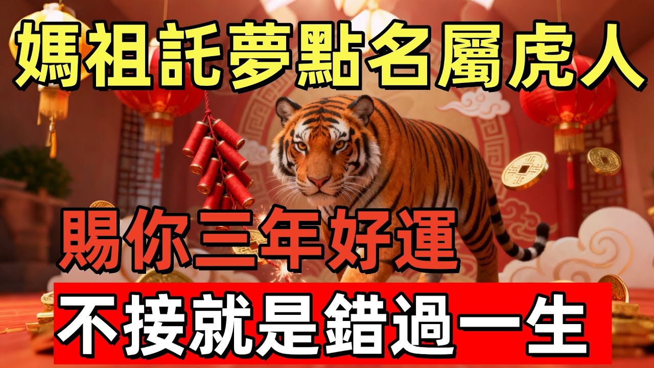 媽祖託夢點名屬虎人！賜你三年好運，不接就是錯過一生！#玄运生肖#屬相運勢#生肖#家運#手寫#生肖運勢的那些事#先知#風水變化#提升運勢