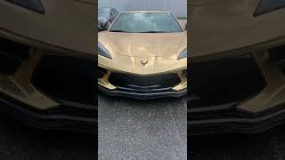 Larry’s C8 Chevrolet Corvette has the Midas Touch! 🔱👑 #corvette #c8  #wrap #gold