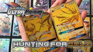 Hunting For Pokemon Gold! Ultra Prism booster opening!