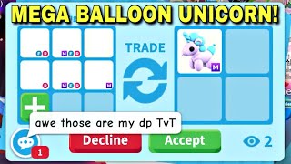 🎈🦄OMG! I TRIED TO OVERPAY FOR THE FIRST EVER *NEW* MEGA BALLOON UNICORN! ADOPT ME TRADING #adoptme