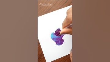 Painting Flowers using round brush technique #artshorts #paintwithme #shortsfeed