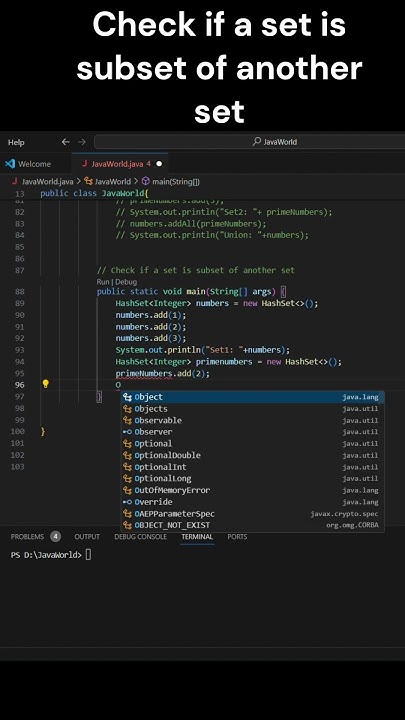 Check if set is subset of another set #dsa #coding #python#java - YouTube