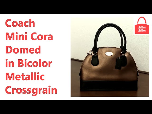 Coach Mini Cora Dome Metallic Crossgrain Leather Satchel