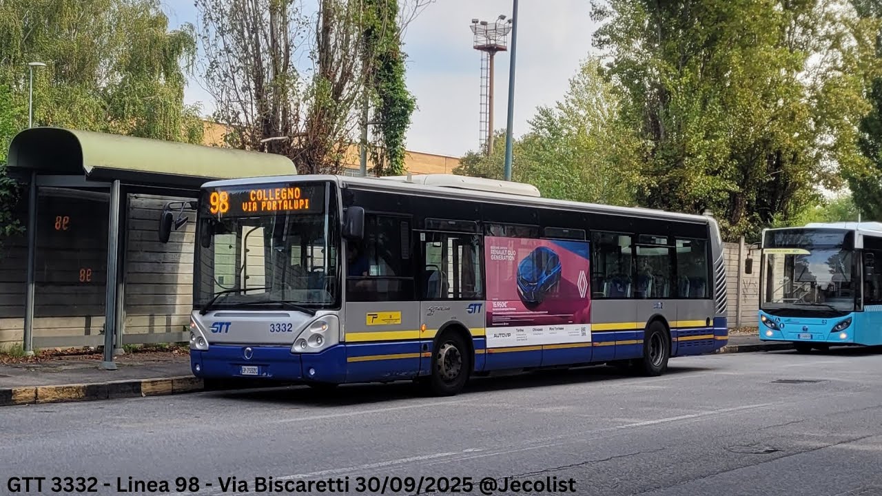 4K| Linea 98 Irisbus Citelis 12 GTT 3332 - YouTube