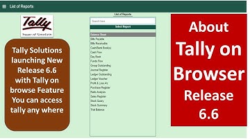 Tally Browser II Tally Release 6.6 II not  a Tally cloud II
