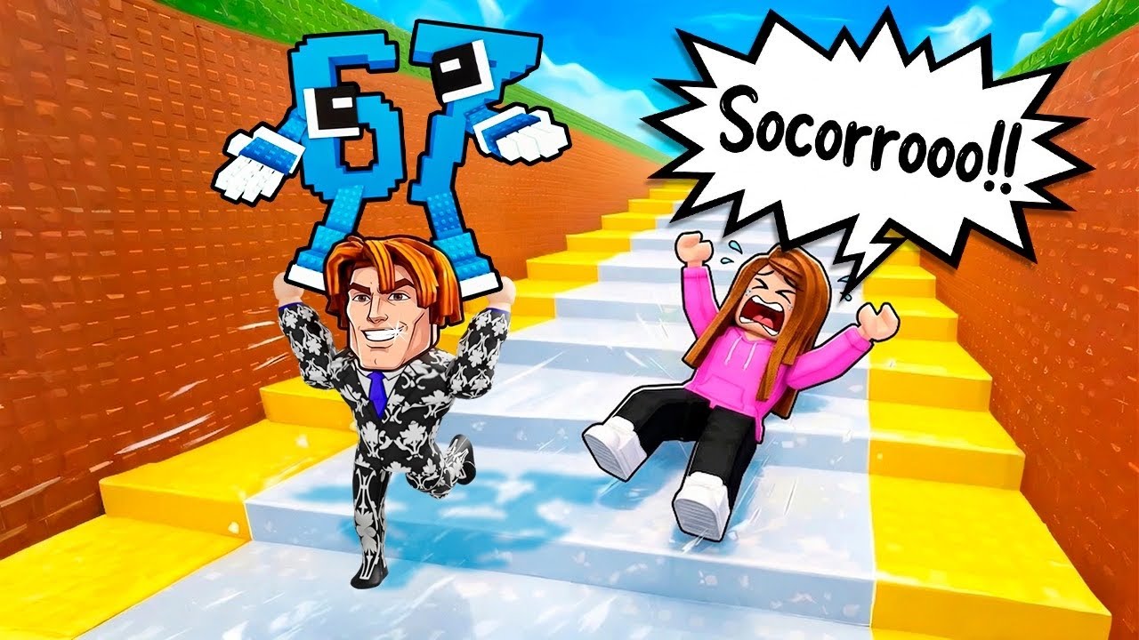 TENTE SOBREVIVER NAS ESCADAS SUPER ESCORREGADIAS PARA ROUBAR O MELHOR BRAINROT NO ROBLOX