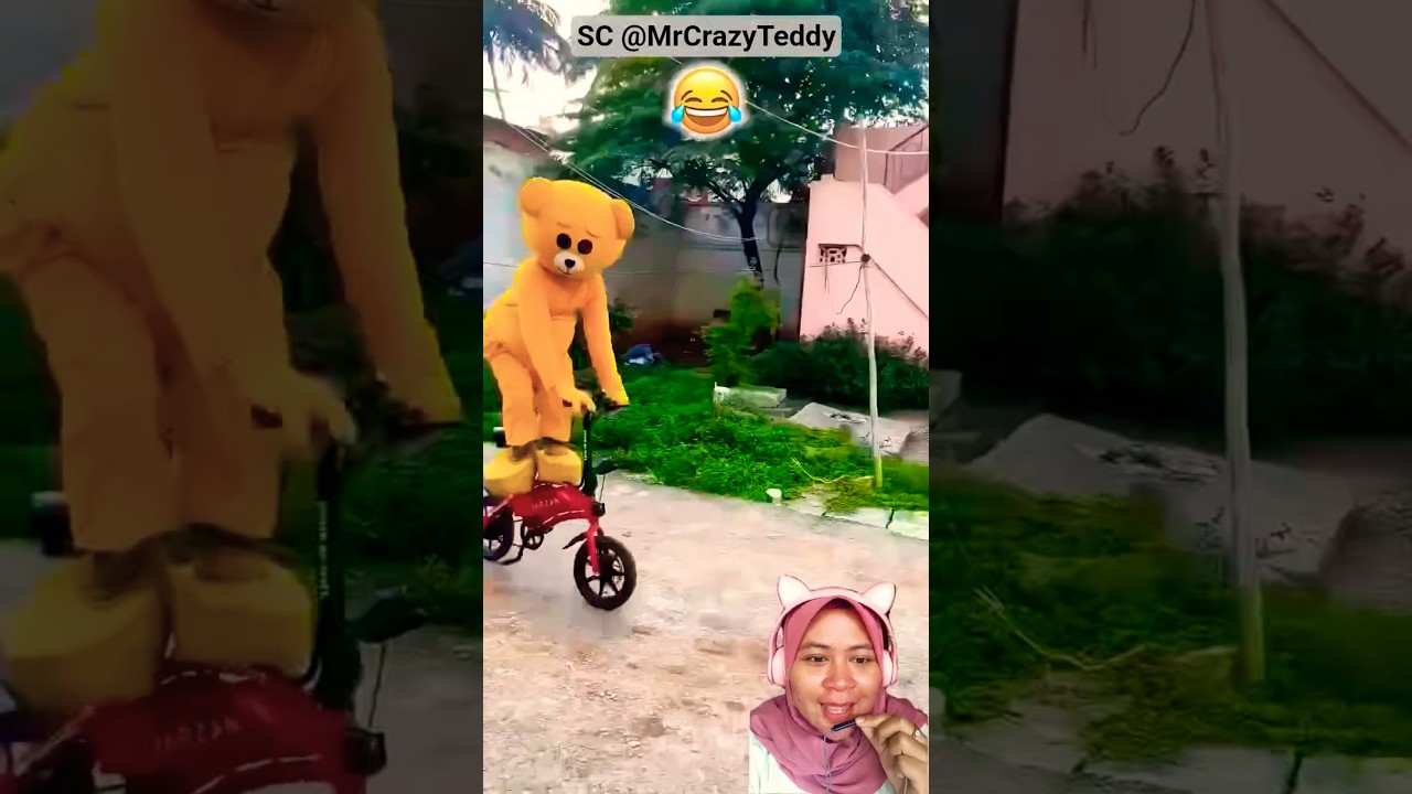 Плюшевый мишка едет на велосипеде 🧸😳‼️MrCrazyTeddy 