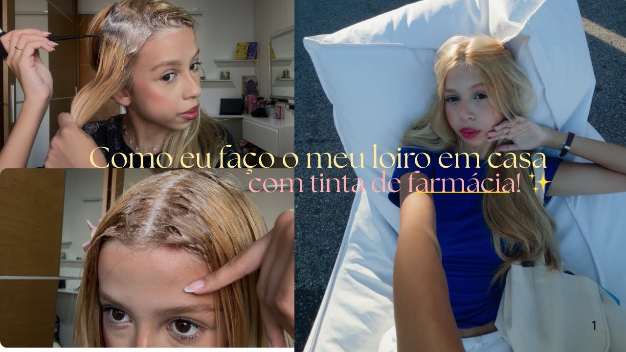 Loiro em casa com Tinta de Farmácia!✨Retoque de raiz com tinta baratinha💛