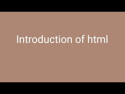 HTML introduction - YouTube