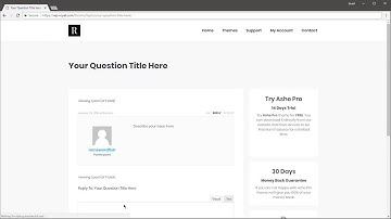 How to post Questions on Theme Support Forums(OLD)