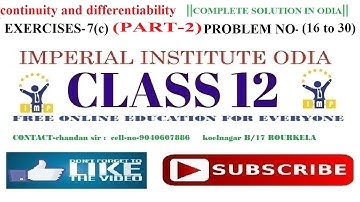 continuity and differentiability|| Exercises-7(c) PART-02|| problem no(16to30)