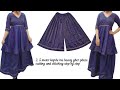 Plated plazo cutting and stitching tutorials (Part-2) / Skirt plazo /Lehnga plazo