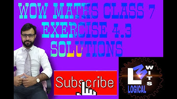 WOW MATHS CLASS 7TH EX 4.3