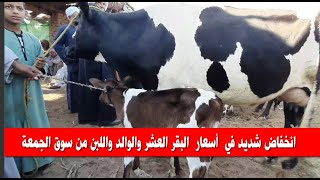 اسعار البقر العشر والوالد واللبن من سوق الجمعة اليوم 18_3_2022